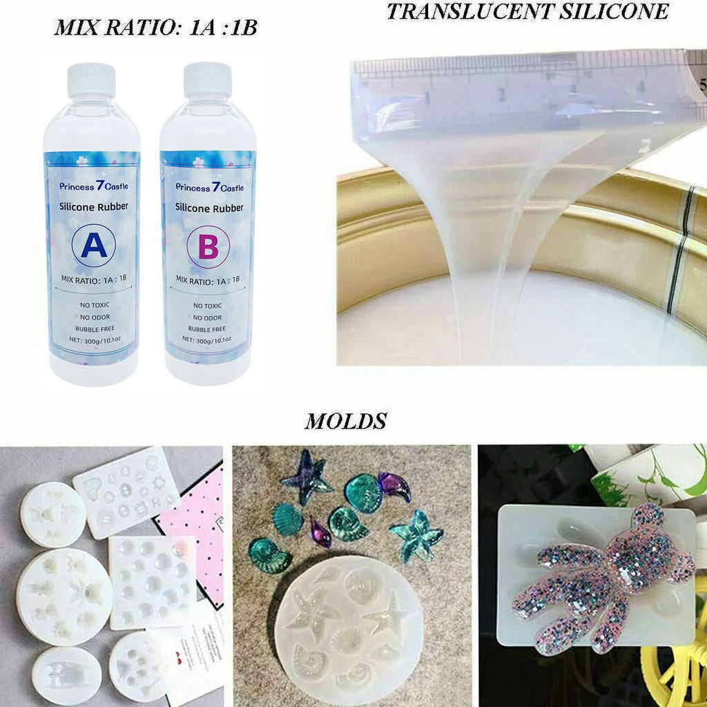 Translucent Clear Liquid Silicone Rubber Mold Making Kit 20.2oz J471