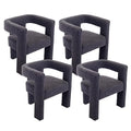 Set of 4 Green Boucle Dining Chair U950172
