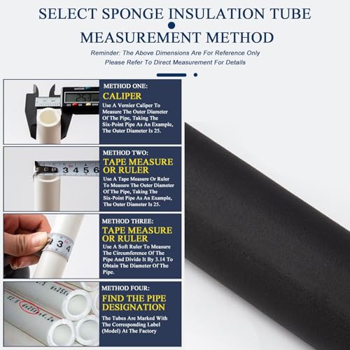 Flexible Pipe Insulation Foam Tube 1/2 3/4 1 Inch ID Waterproof Foam Tubing 5.9ft Length 1 Pcs G934843
