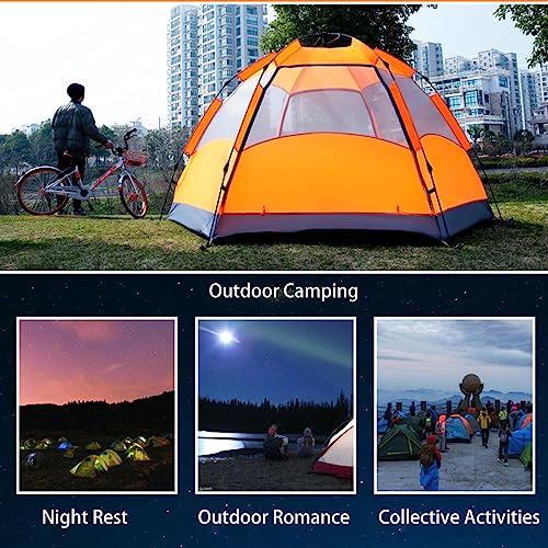 3-5 Person Instant Pop Up Camping Tent with Rain Fly Blue J519400
