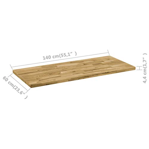 Solid Oak Wood Rectangular Table Top 55.1"x23.6" M29764