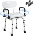 Swivel Shower Chair with Arms and Back Adjustable Bath Chair N722389