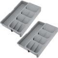 2 Pcs Expandable Gray Kitchen Drawer Organizer E1637