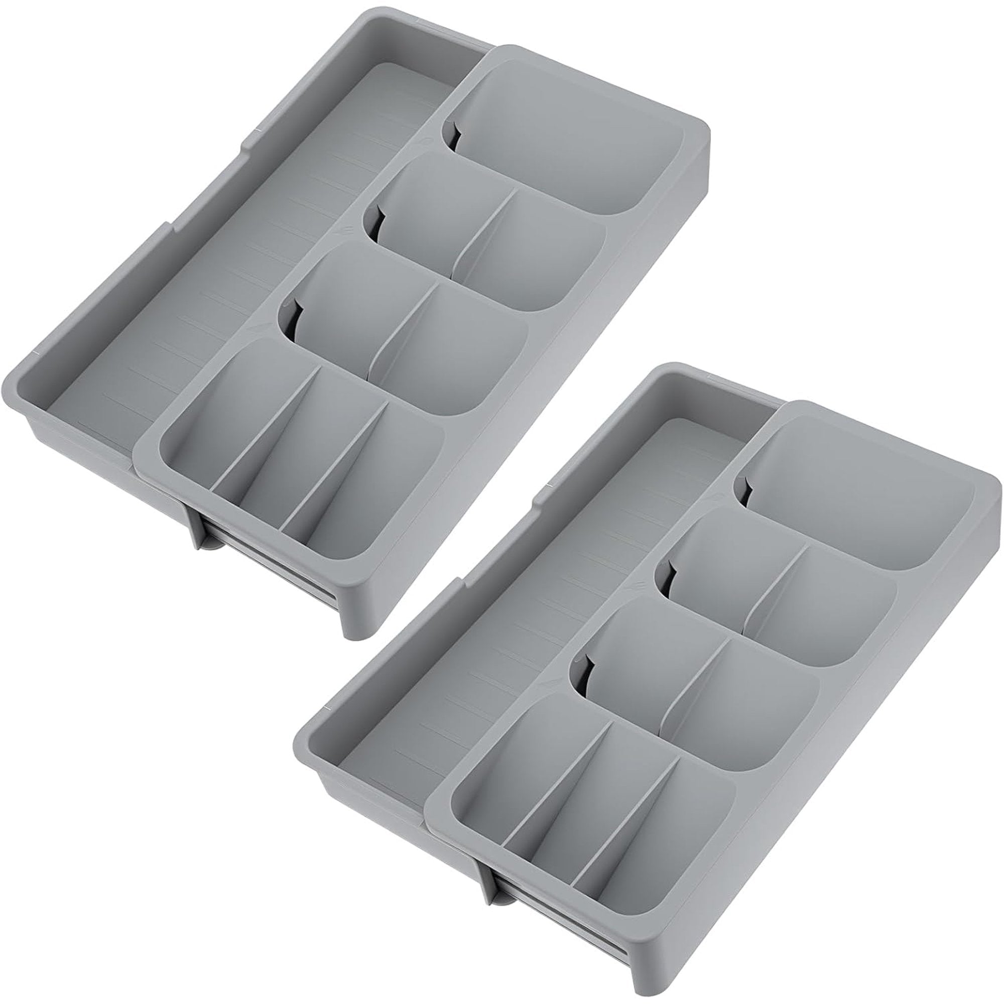 2 Pcs Expandable Gray Kitchen Drawer Organizer E1637