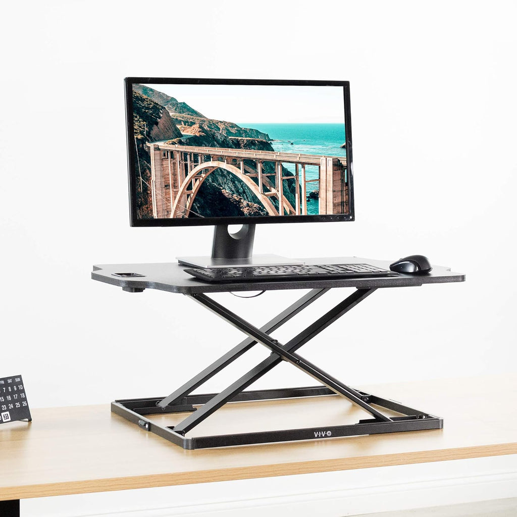Black 27 inch Adjustable Standing Desk Converter A1988