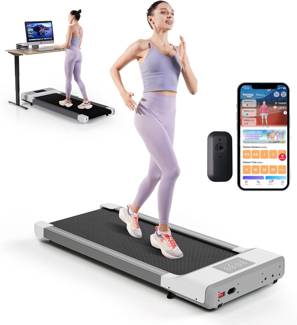 White Portable Walking Treadmill with Remote Control LED Display X75160