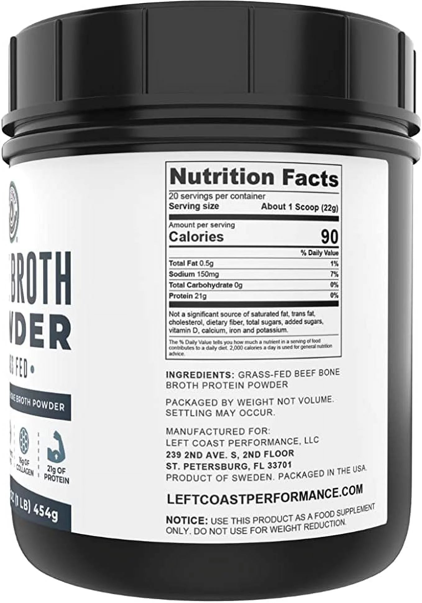 Organic Bone Broth Protein Powder - 1 LB M778