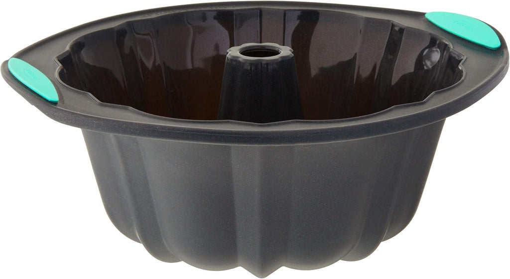 Structured Silicone Fluted Bundt Pan, 8 1/2 Cup, Grey & Mint E392750