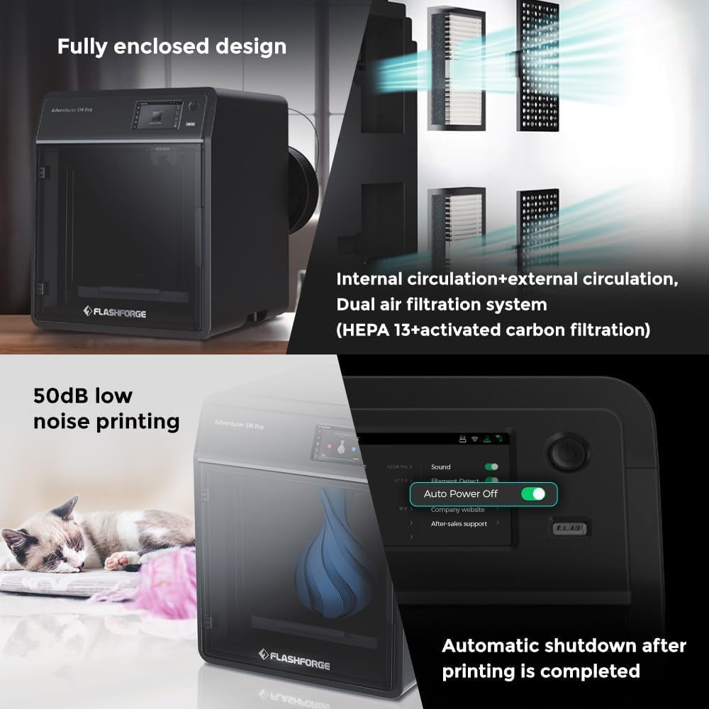 HS Marble Black PLA Filament and 3D Printer B116