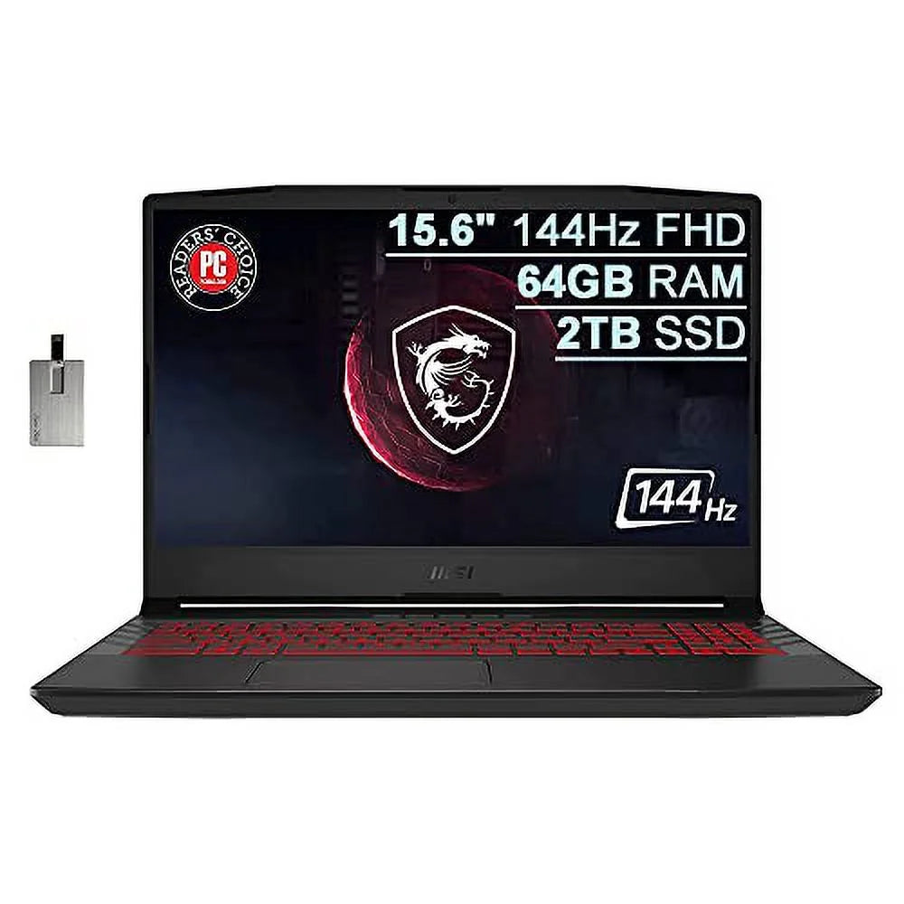 15.6" 144Hz FHD Gaming Laptop, Intel Core i7-11800H, 64GB RAM, 2TB PCIe SSD, NVIDIA GeForce RTX 3070, Black Z299