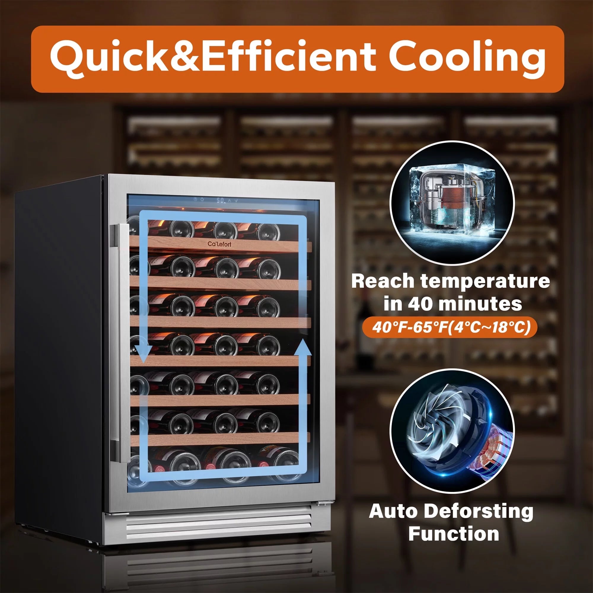 24 inch 54 Bottle Dual Zone Wine Cooler Refrigerator with Stainless Steel frame U540270