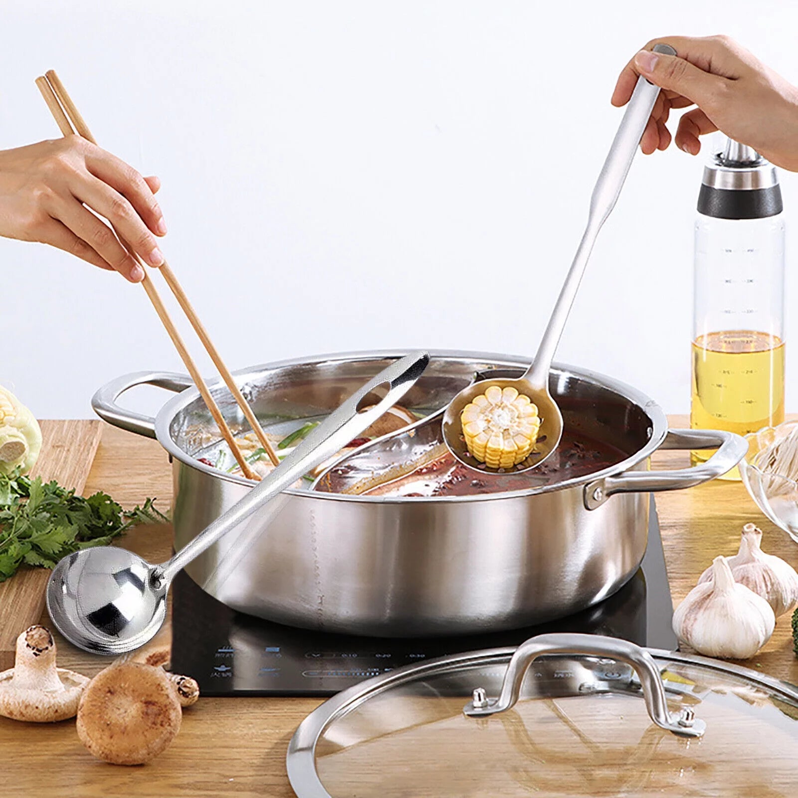Stainless Steel Shabu Hot Pot Compatible Pot C3152