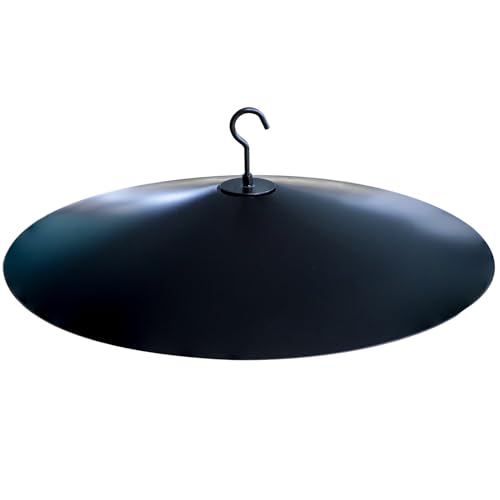17" Extra Large Black Metal Squirrel Baffle for Bird Feeder Pole X139