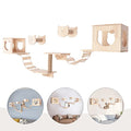 Wall-Mounted Cat Climber Set with Cat Wall Shelves, Scratching Posts, Condo House, Ladder, Perches M81164