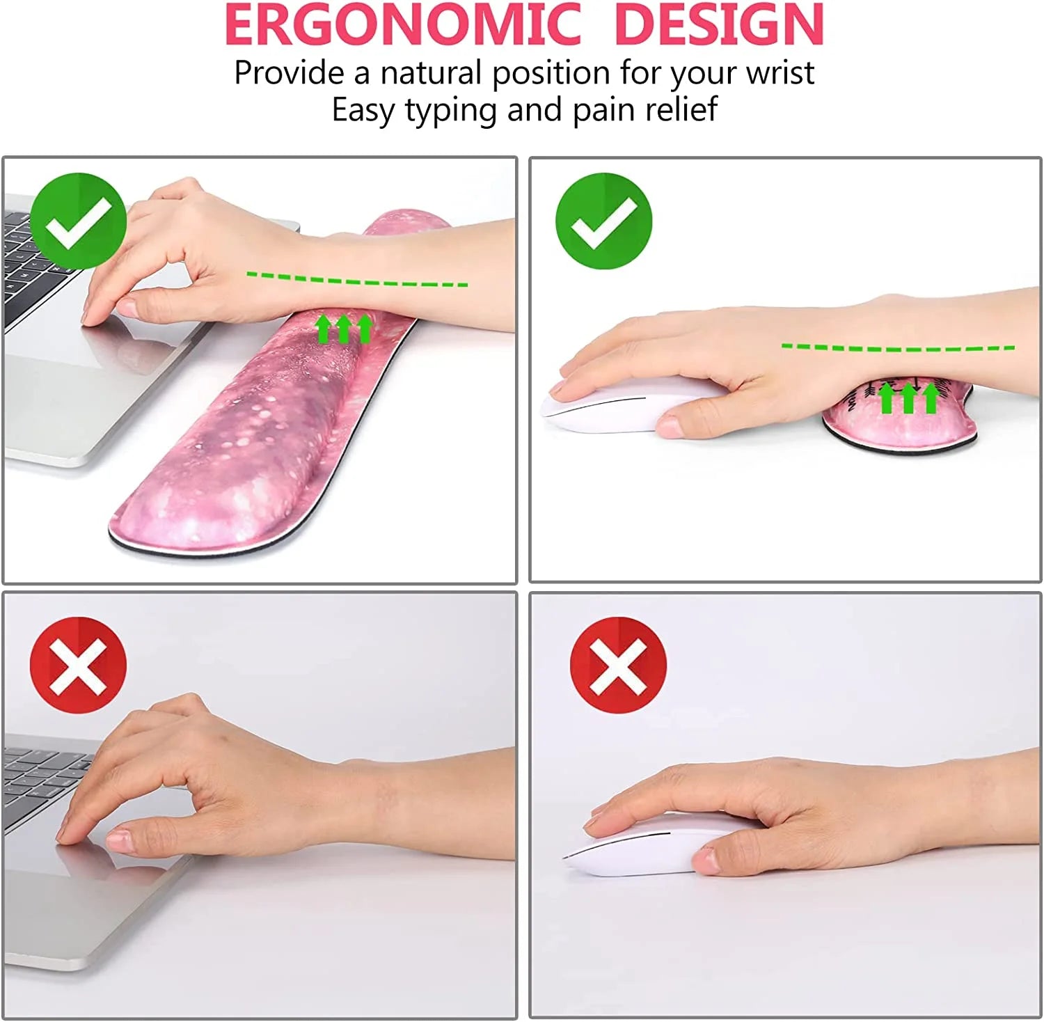 Large Gaming Mousepad with Ergonomic Keyboard Wrist Rest I691870