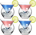 Set of 4 Stemless Martini Glasses with Chiller G166325