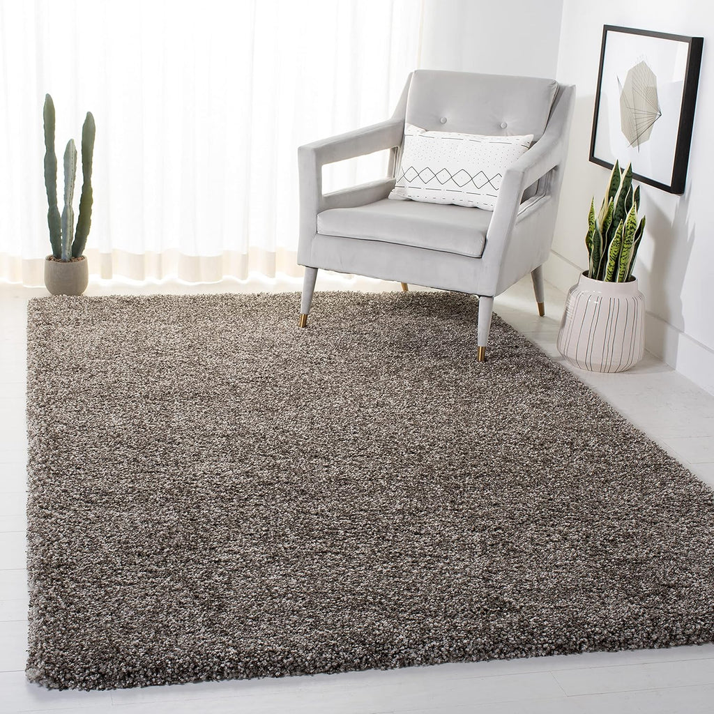 4' Square Grey Non-Shedding 2-inch Thick Area Rug P541