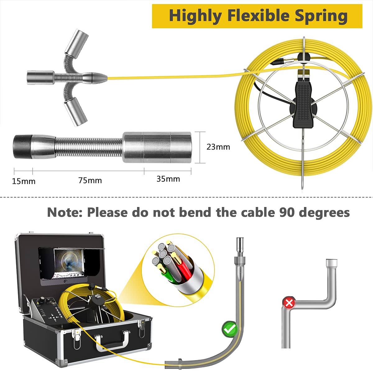 100ft Inspection Camera with 512Hz Sonde Transmitter and Receiver I361