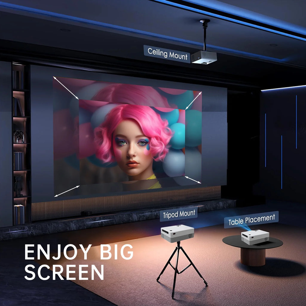 5G WIFI Bluetooth Mini Projector with Native 1080p Support 4k resolution Z51337