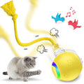 Motion-Activated Rolling Cat Toy with Tail (Yellow) P669499