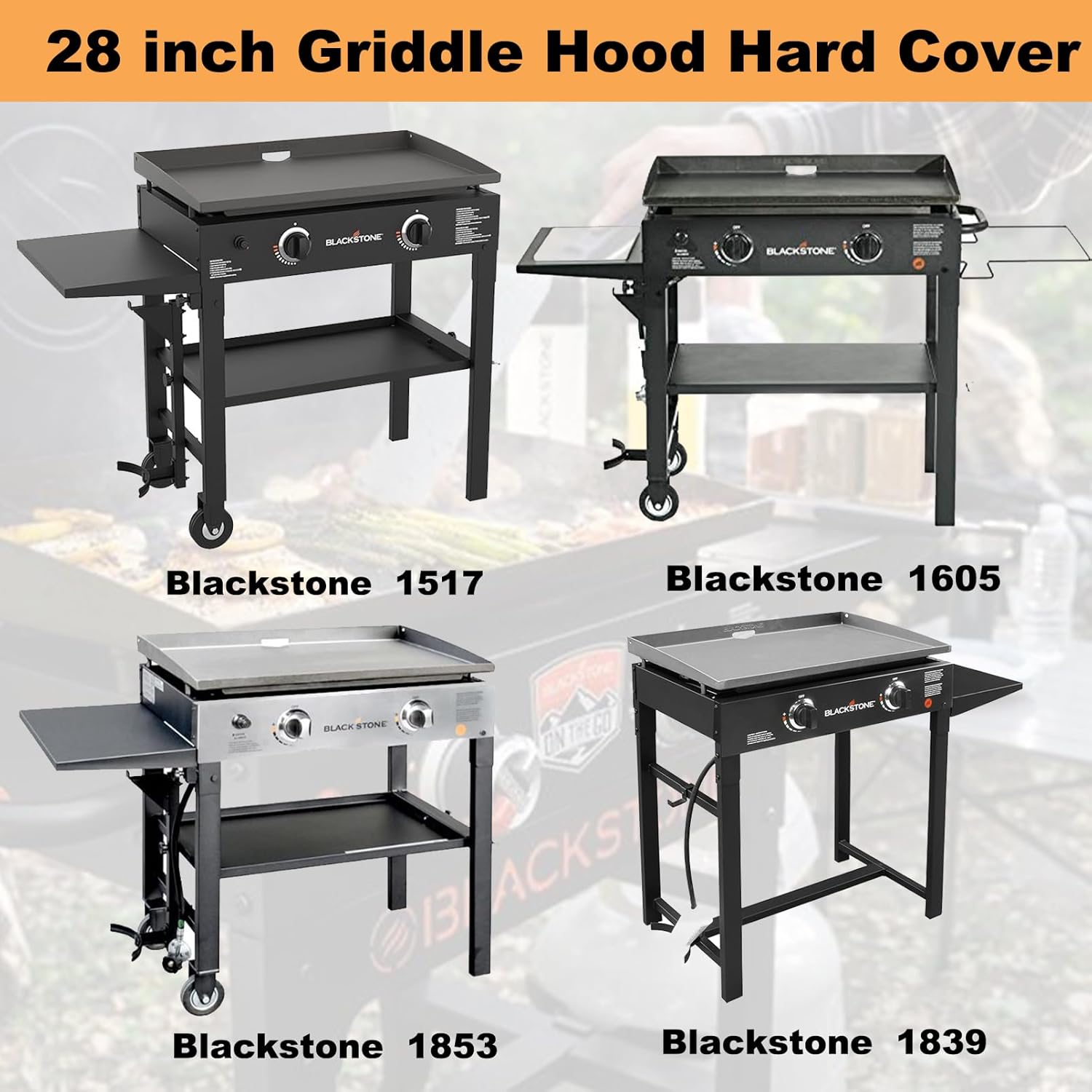 Hinged Lid for 28 inch Blackstone Griddle Hard Cover Hood with Thermometer X5668