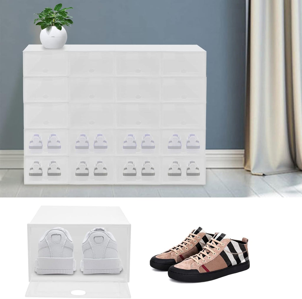 20 x Transparent Plastic Shoe Box E414583