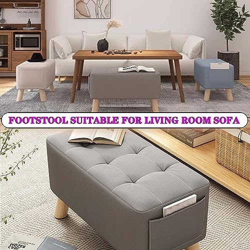 Rectangle Foot Stool with Padded Seat and Solid Wood Legs C986