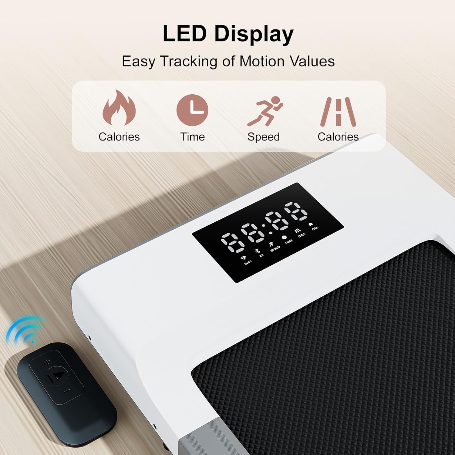 White Portable Walking Treadmill with Remote Control LED Display X75160