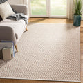Beige & Ivory 3' x 5' Handmade Cotton Accent Rug O381423