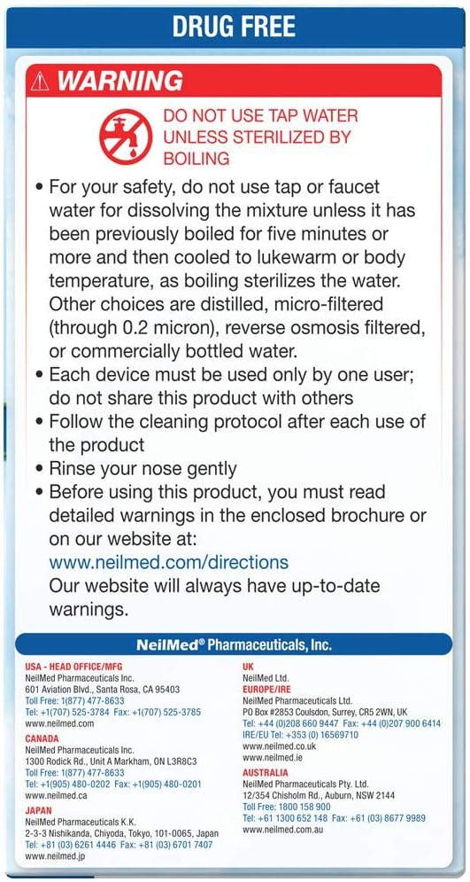 Cordless Pulsating Nasal Wash Kit with 30 Premixed Packets and 3 AA Batteries C401