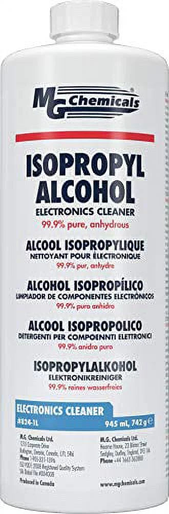99.9% Isopropyl Alcohol Electronics Cleaner, 945 mL Liquid Bottle P79756
