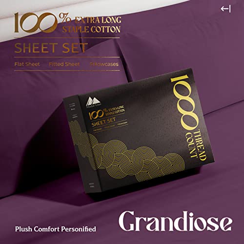 100% Pure Egyptian Cotton Queen Size 4 PC White Sheets T884