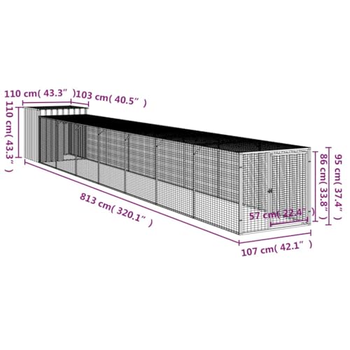 Galvanized Steel Chicken Cage with Extended Run E35298