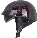 Vintage Motorcycle Half Helmet DOT Certified Lightweight Breathable with Sun Protection Goggles M71668