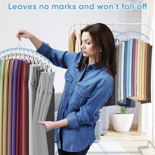 Black 3 Pack Pants Hangers with 15 Clips F200567