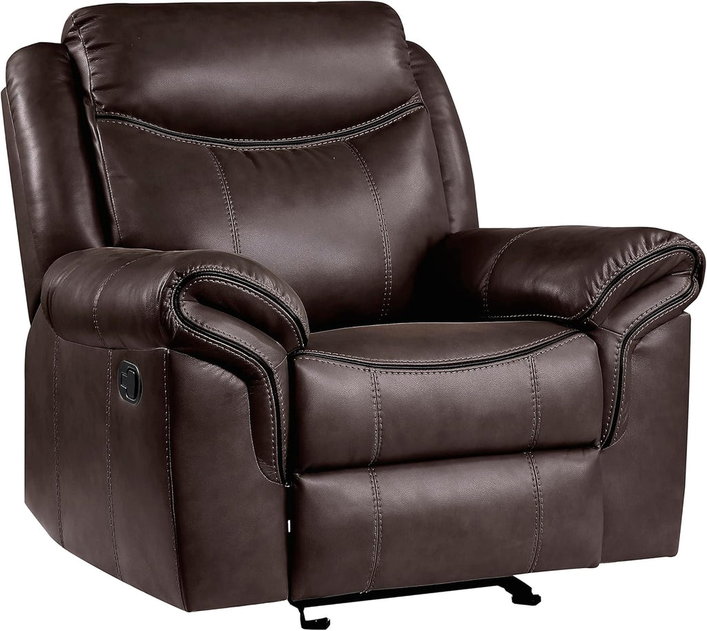 3-Piece Dark Brown Manual Reclining Sofa Set S218