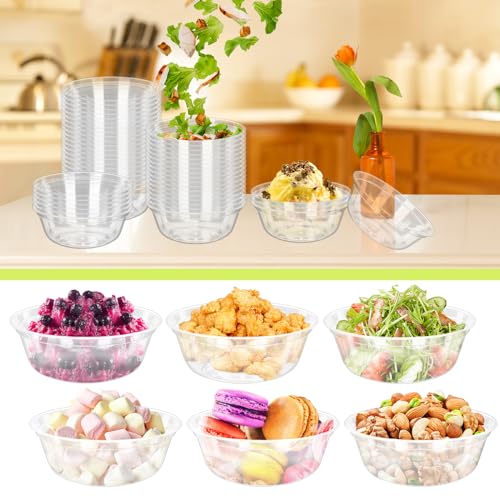 70 Pack 14oz Clear Plastic Bowls H3465