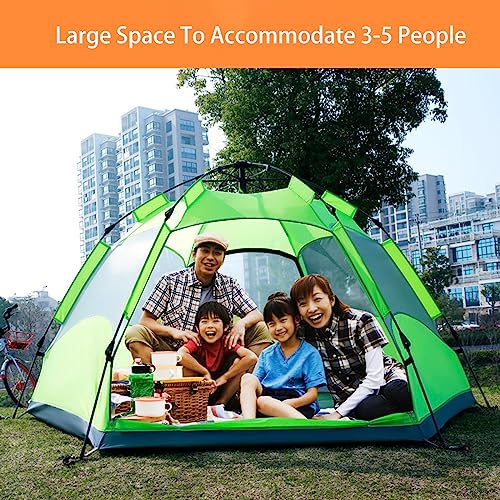 3-5 Person Instant Pop Up Camping Tent with Rain Fly Blue J519400