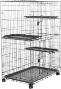 Large 3-Tier Cat Cage Playpen Crate Kennel, Black C4177