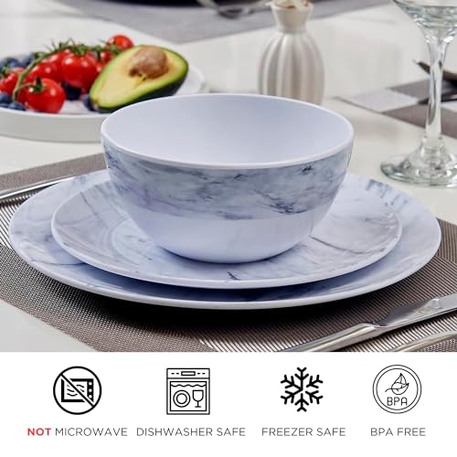 12-Piece Melamine Dinnerware Set for 4, Avocado Green U688655