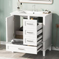 Green Solid Wood Bathroom Vanity with Sink and 3 Drawers R686