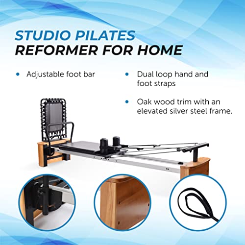 Chrome Black Padded Pilates Reformer with Cardio Rebounder V6065