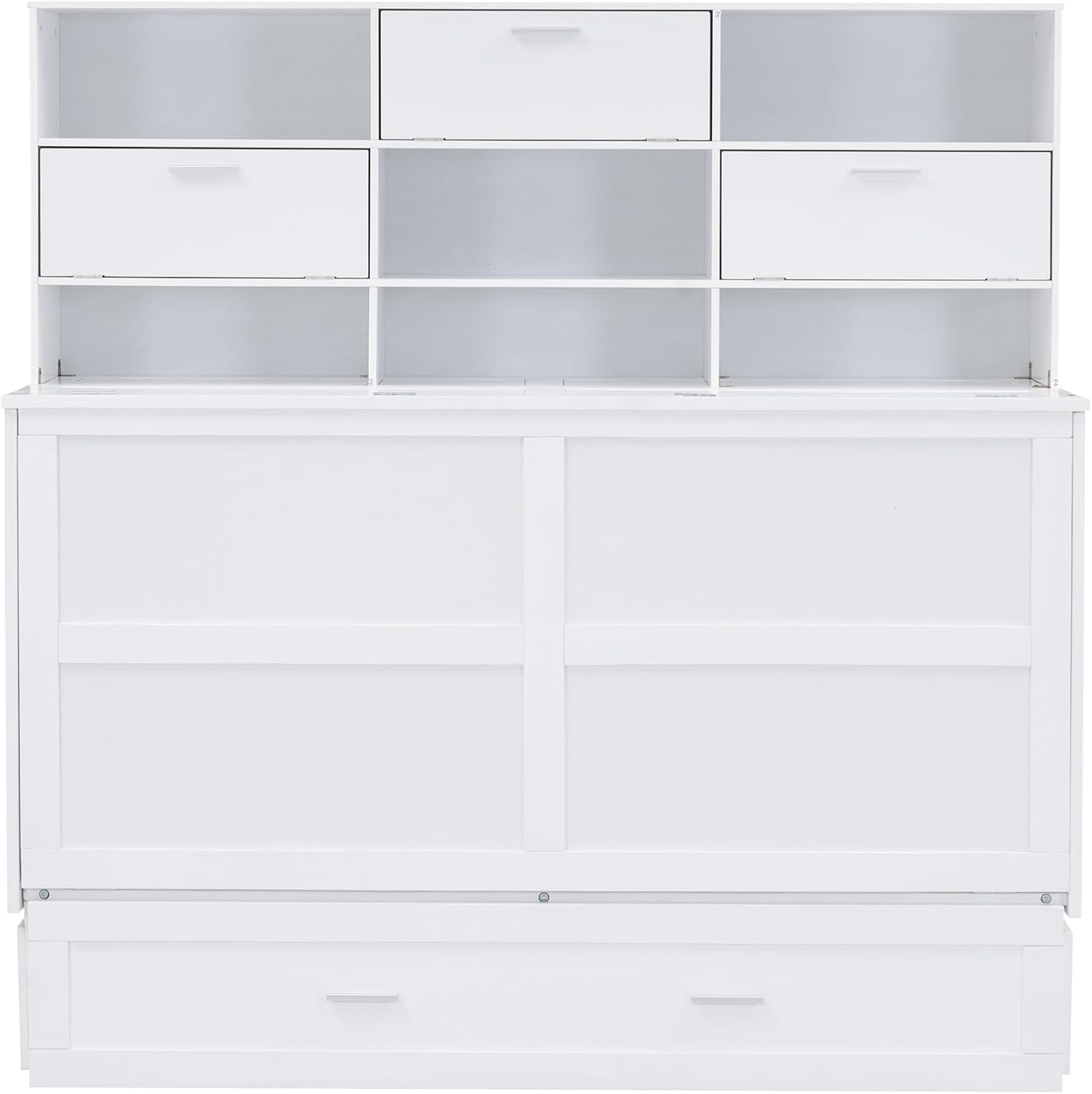 Queen Size Murphy Bed with Bookcase and Drawer A77152
