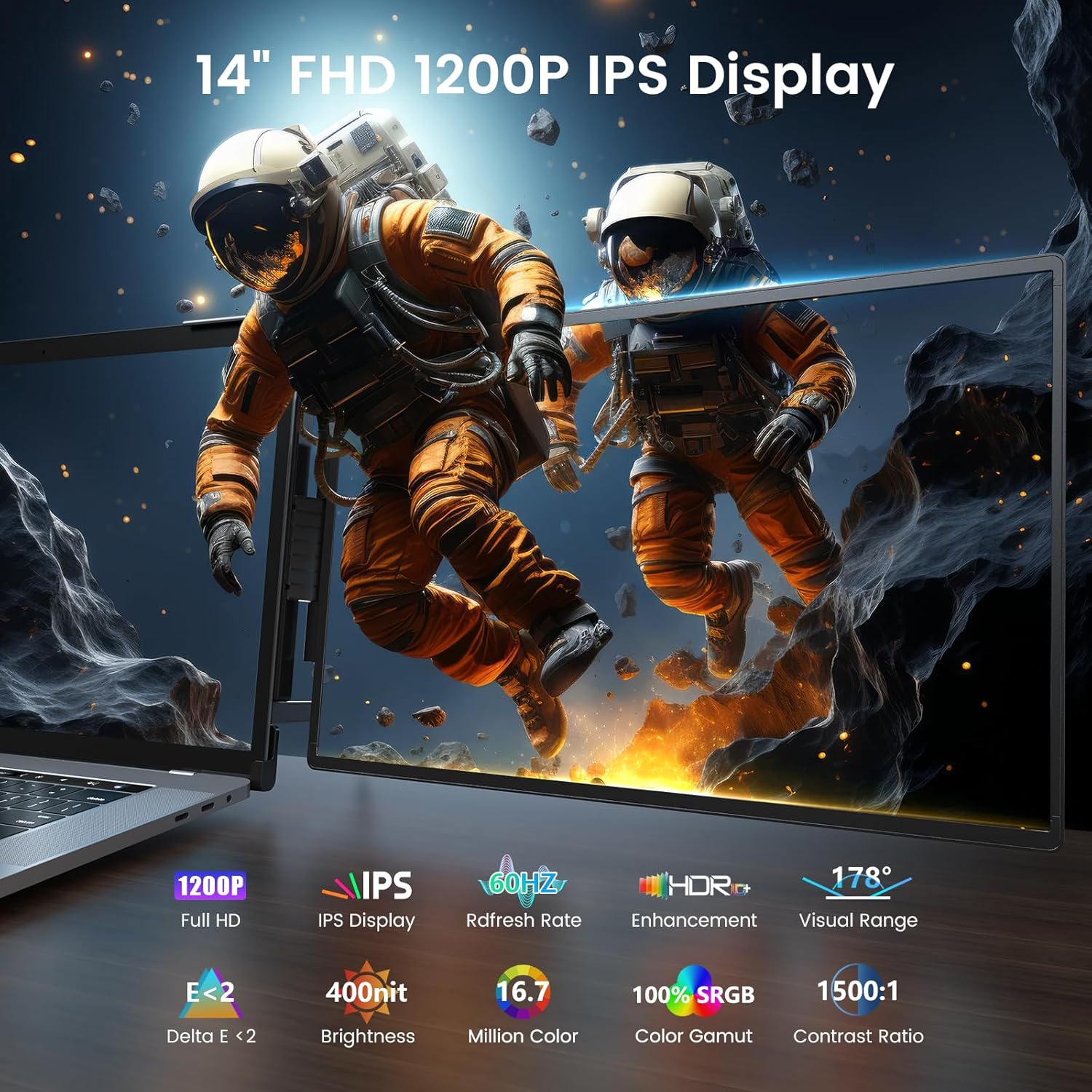 14" FHD 1200P Triple Laptop Screen Extender I623183