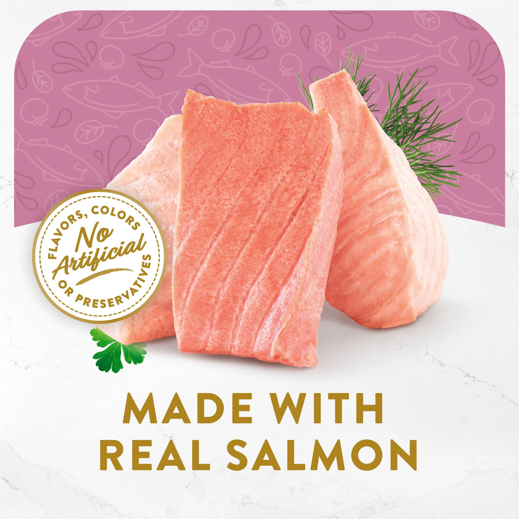 (8 pack) Wet Cat Food, Salmon & Vegetables, 1.4 oz Pouch X459902