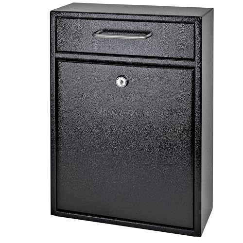 Black Steel Wall Mounted Mailbox K37094