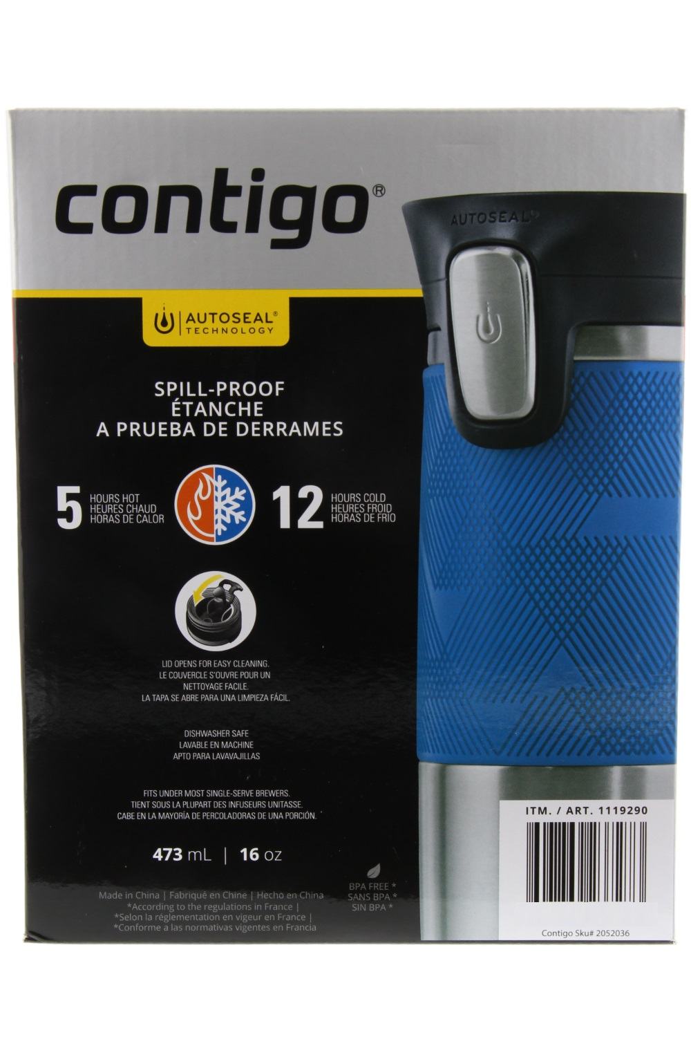 16oz Stainless Steel Spill-Proof Travel Mug (2 Pack) J94737