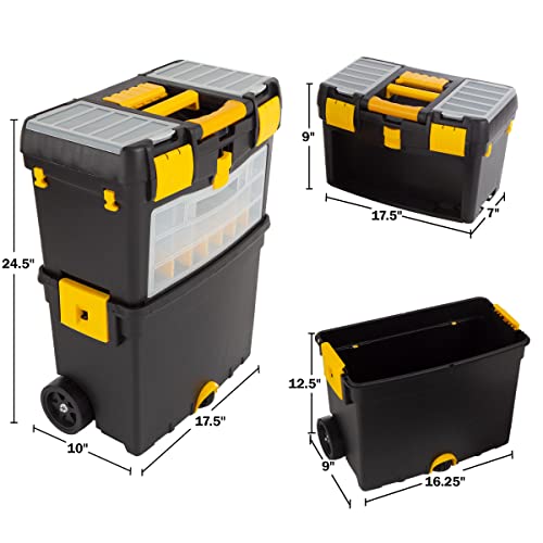 Rolling Tool Box with Wheels and Removable Top O48126