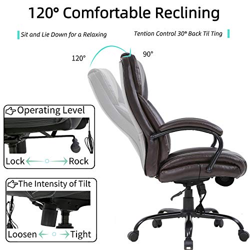 PU Leather Ergonomic High Back Office Chair with Massage Lumbar Support X6789