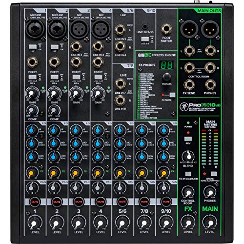 Battery-powered 10-channel Mixer with USB and Enhanced Effects N749267